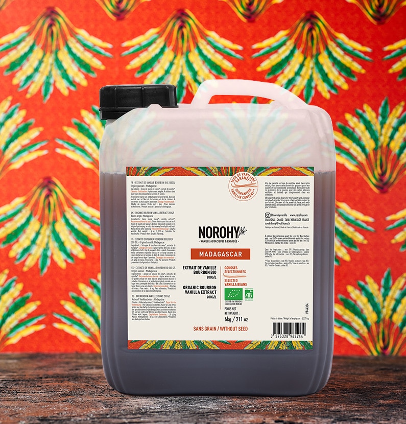 Packshot extrait de vanille bio de Madagascar sans grain 6kg