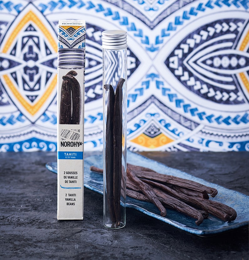 Tube de deux gousses de vanille de Tahiti